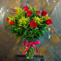 12 Red Roses In Vase